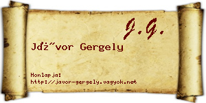 Jávor Gergely névjegykártya